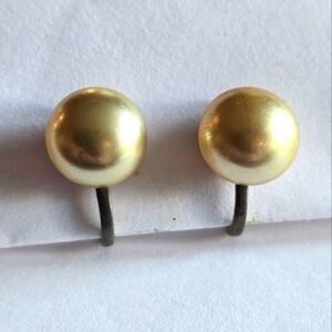 Vintage earrings screwback 925 silver faux pearl pearlcore dainty classic